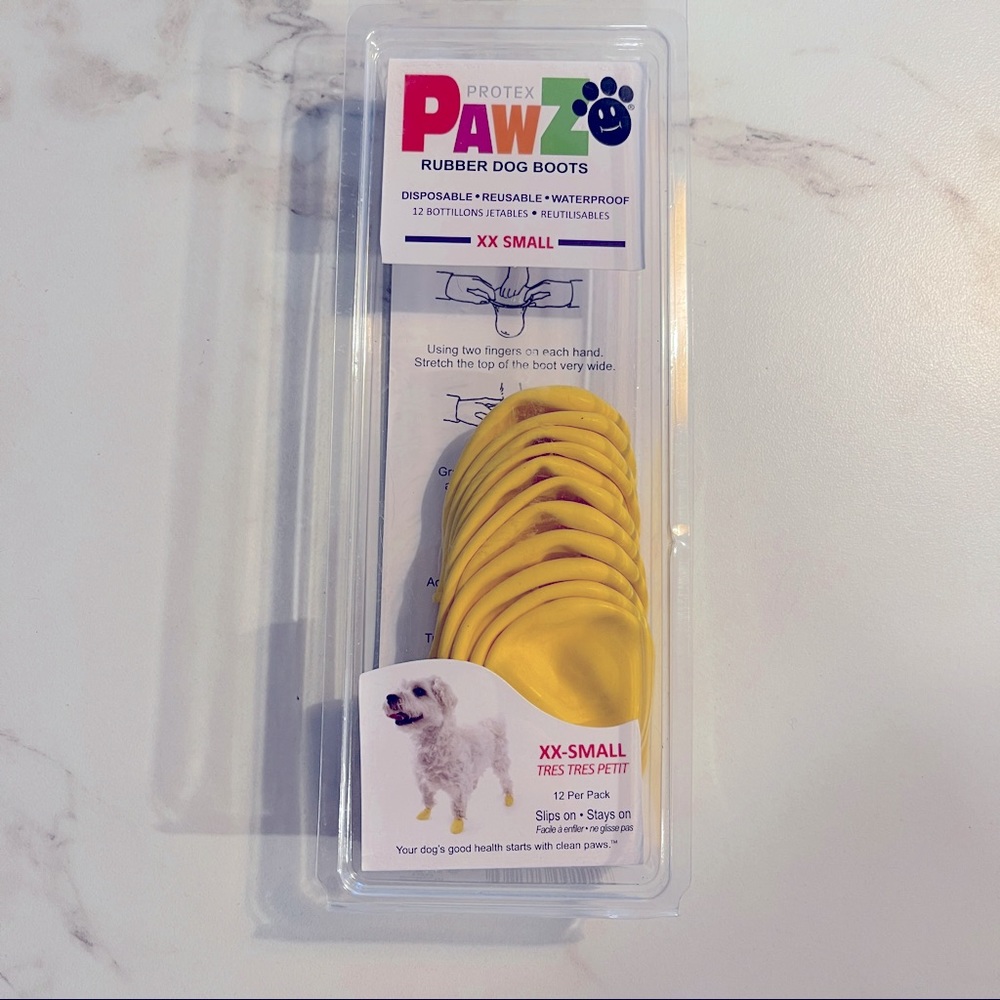 Paws Disposable Rubber Dog Boots XX-Small Yellow